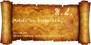 Mahács Ludmilla névjegykártya